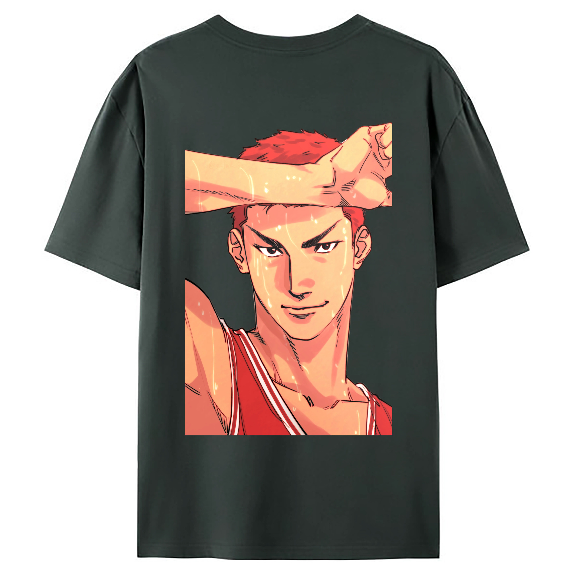 （画像用） SLAM DUNK／スラムダンク 綿100％ メンズ半袖Tシャツ（バックプリント） 通気性
